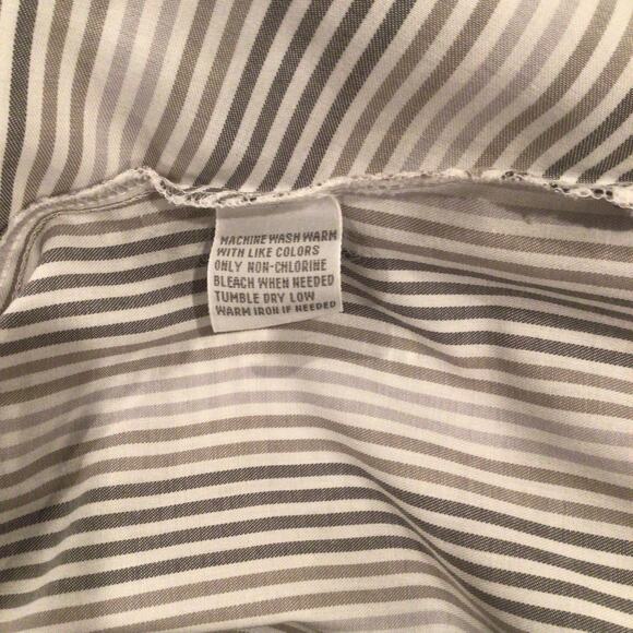 FOXCROFT Grey Diagonal Striped No-Iron Button Up Blouse 8P - Picture 6 of 6